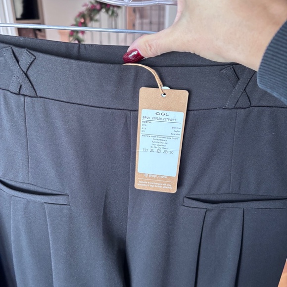 NWT - OGL Drapey Bamboo Ponte Mid Rise Wide Leg Trouser with Pockets - Picture 7 of 7